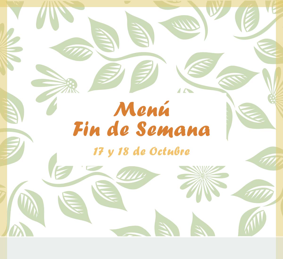 Menú para el 17 y 18 de octubre del restaurante de La Galera