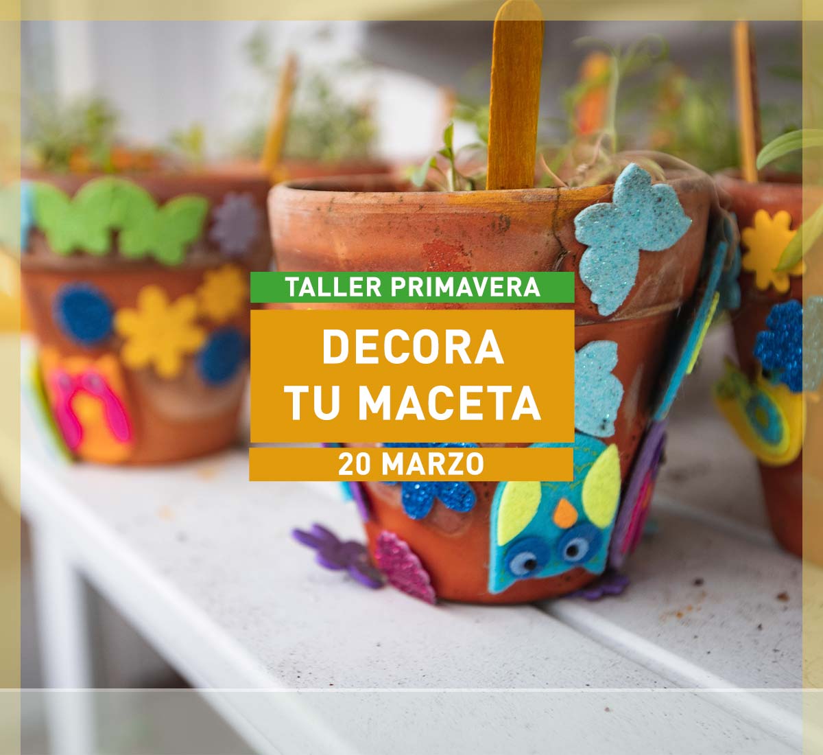 Taller especial de la Ludoteca en Primavera Decora tu maceta en La Galera Marzo de 2021