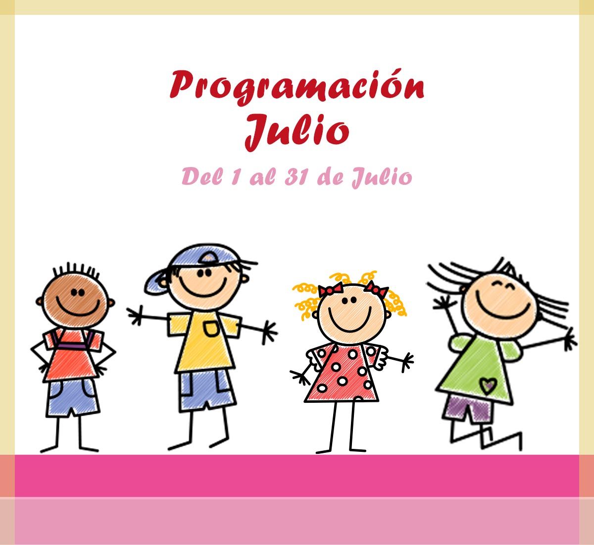 Calendario de actividades de la ludoteca para el mes de julio en La Galera Valladolid